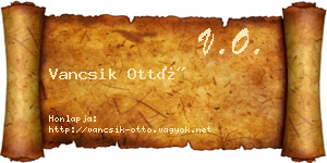 Vancsik Ottó névjegykártya