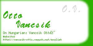 otto vancsik business card